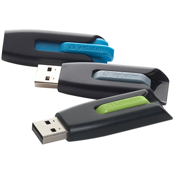  Store 'n' Go V3 USB 3.0 Flash Drive (16GB; 3 pk; Blue/Gray/Green)